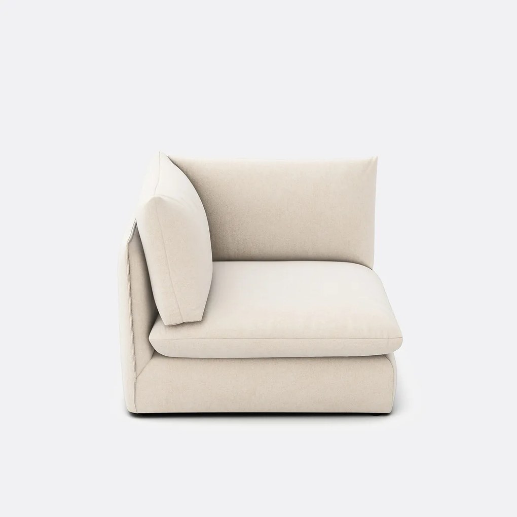 Hoekelement voor modulaire bank, in gemêleerd polyester, Malo