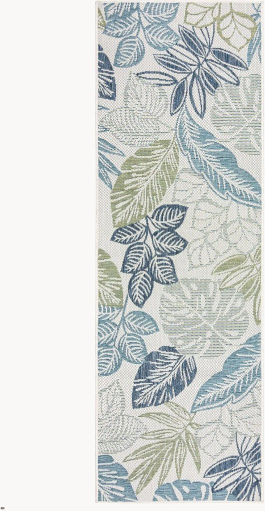 Vlak geweven in- & outdoor loper Bella Leaf