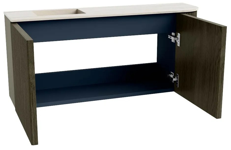 Mondiaz Joya DLux 90cm toiletmeubel ronding rechts shadow met wastafel faye links zonder kraangat meli