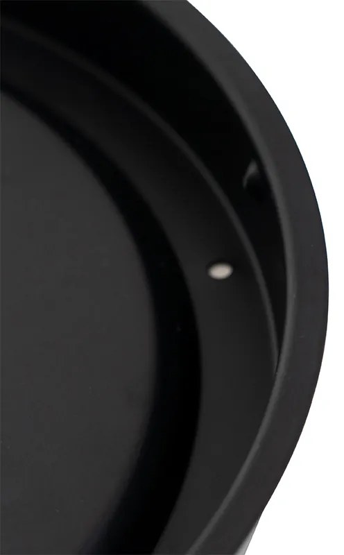 Klassieke plafondlamp zwart met smoke glas 30 cm IP44 - Nohmi