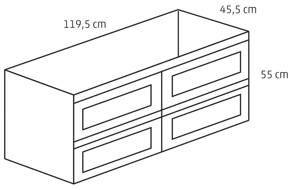 Differnz Reno onderkast 120cm eiken