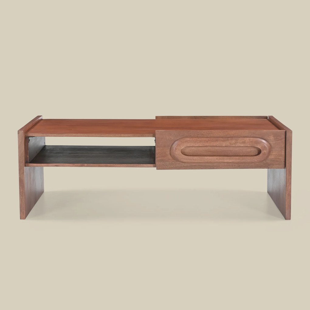 Houten Salontafel Vintage Design - 120 X 60cm.