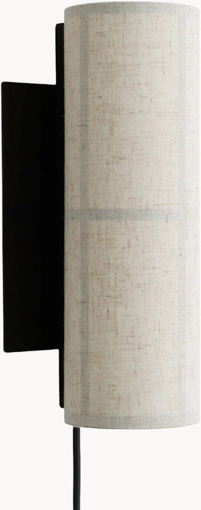 Handgemaakte wandlamp Hashira van linnen