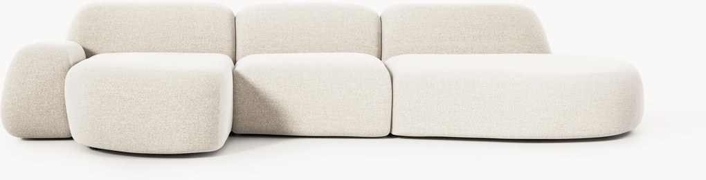 Modulaire bouclé hoekbank Wolke (4-zits) met chaise longue