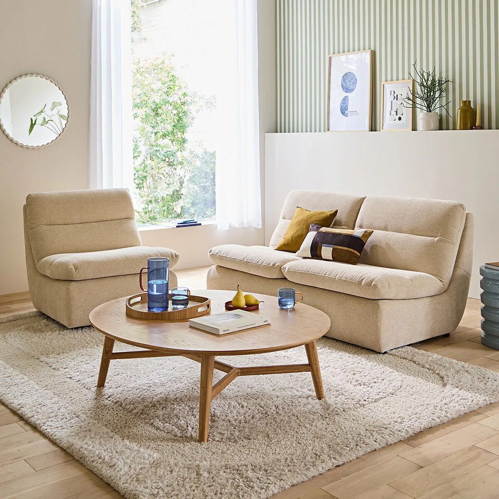 Ovale salontafel, eikenfineer, Yvan