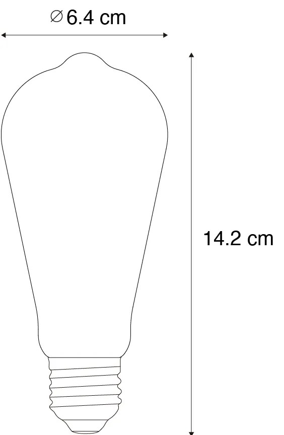 Set van 5 E27 LED lamp filament ST64 helder 4W 470 lm 2700K