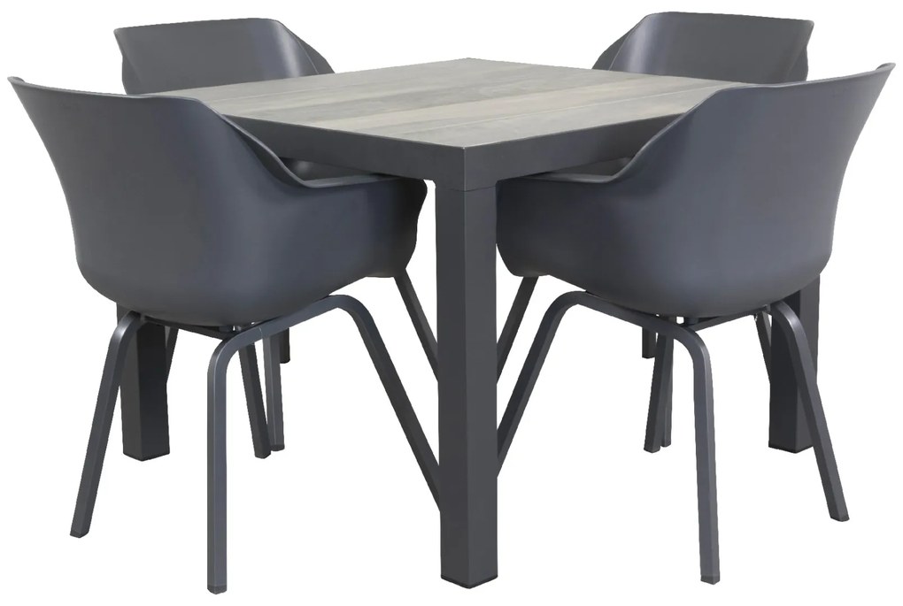 Sophie Element/Kings 4-persoons 100x100 cm. dining tuinset - Antraciet