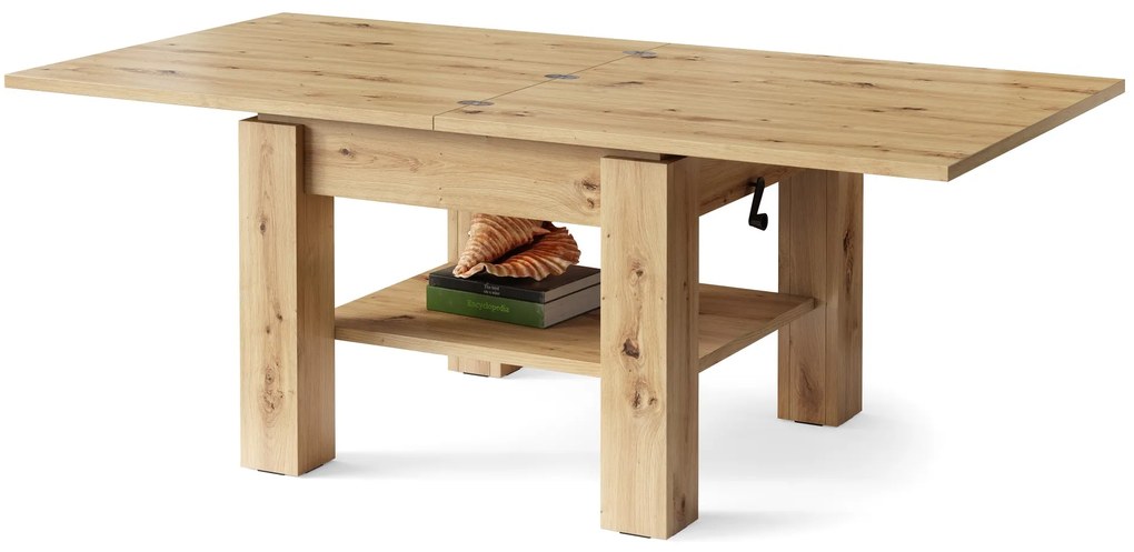 CLEO ARTISAN EIK, UITSCHUIFBARE SALONTAFEL