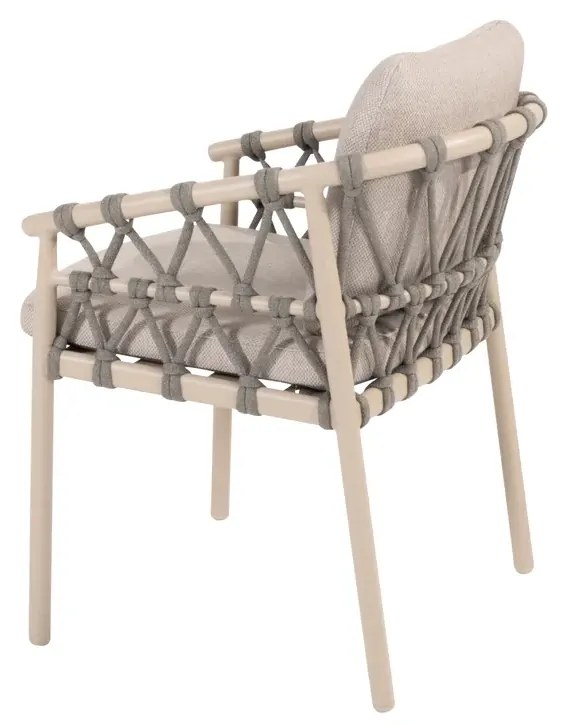 Taste by 4 Seasons Piacenza tuinset latte met Prado tafel met keramisch blad Ø 160 cm Tuinset beige weerbestendig