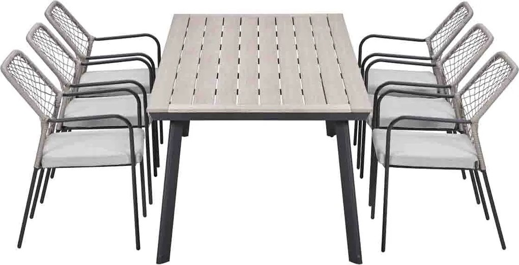 Garden Impressions Ross tuinset sand 7-delig - Penedo tuintafel 230x100 cm