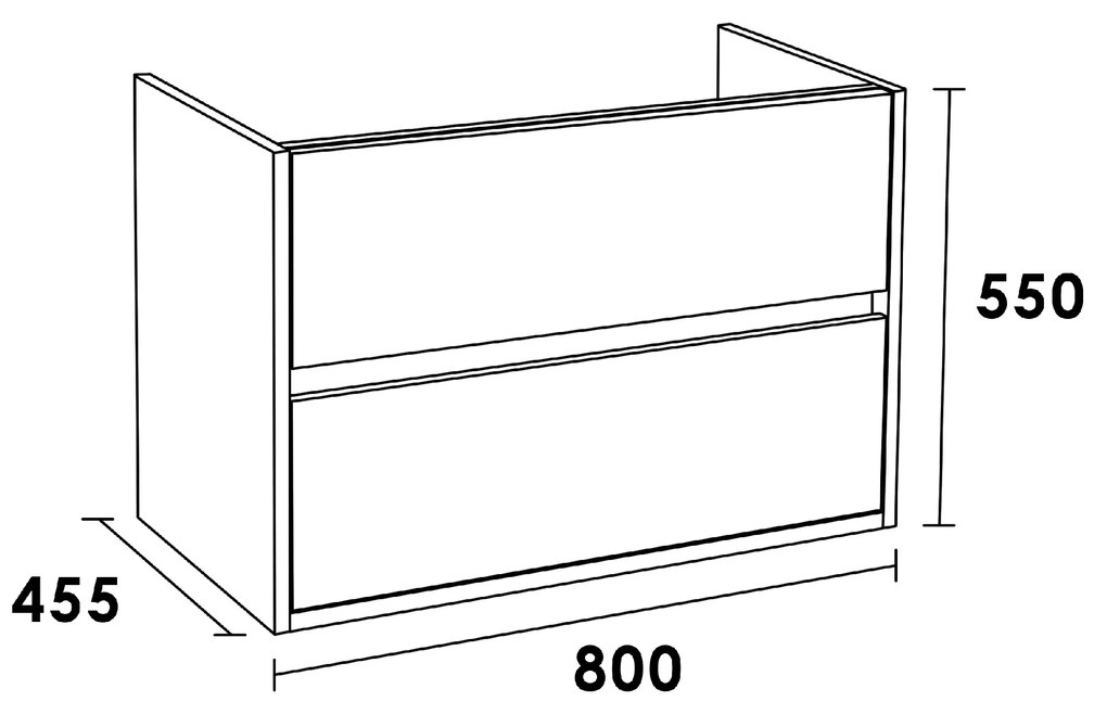 Sanituba NEXXT onderkast 80cm legno calore