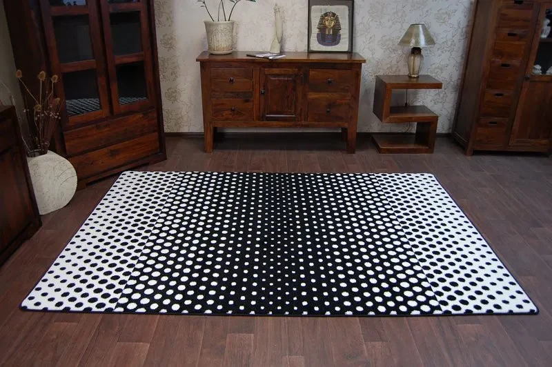 Tapijt SKETCH - F762 room/zwart - Stippen