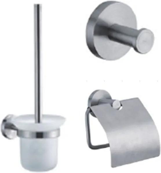 Best Design Ore toiletset met toiletborstelgarnituur closetrolhouder en handdoekhaak RVS 3862750