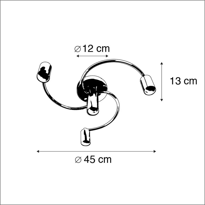 Smart plafondlamp zwart incl. 4 Wifi G95 - Facile Modern, Art Deco E27 rond Binnenverlichting Lamp