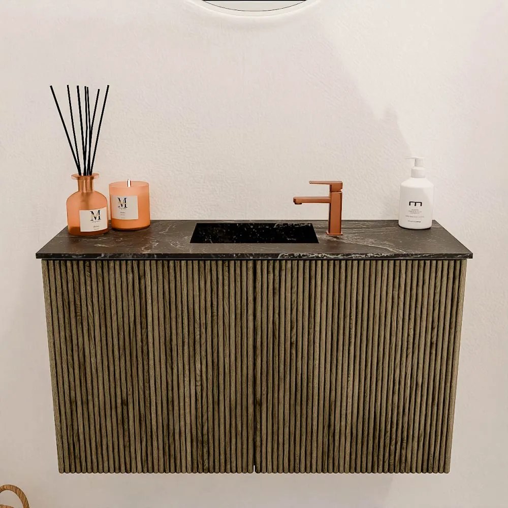 Mondiaz Joya DLux 70cm toiletmeubel dusk met wastafel faye midden 1 kraangat lava
