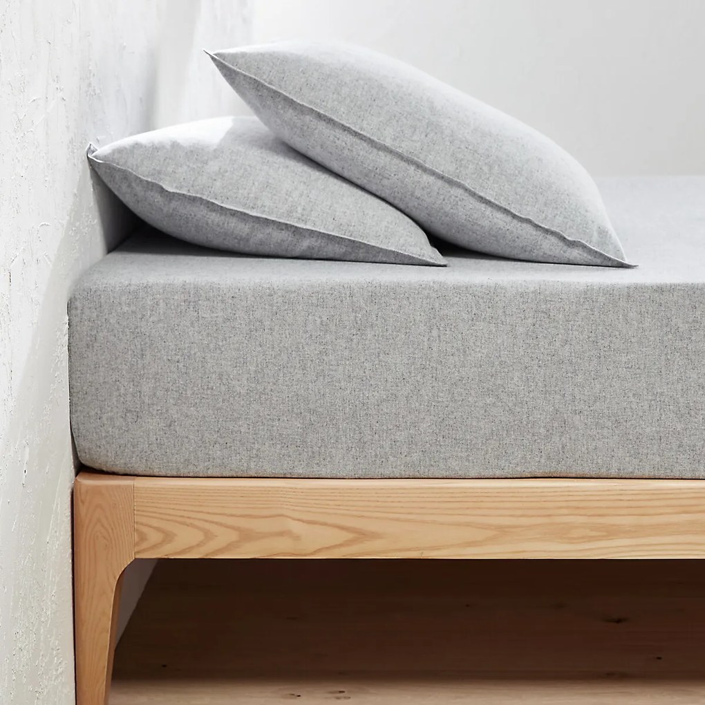 Hoeslaken, katoenen chambray flanel, matrashoogte 30 cm, Clara