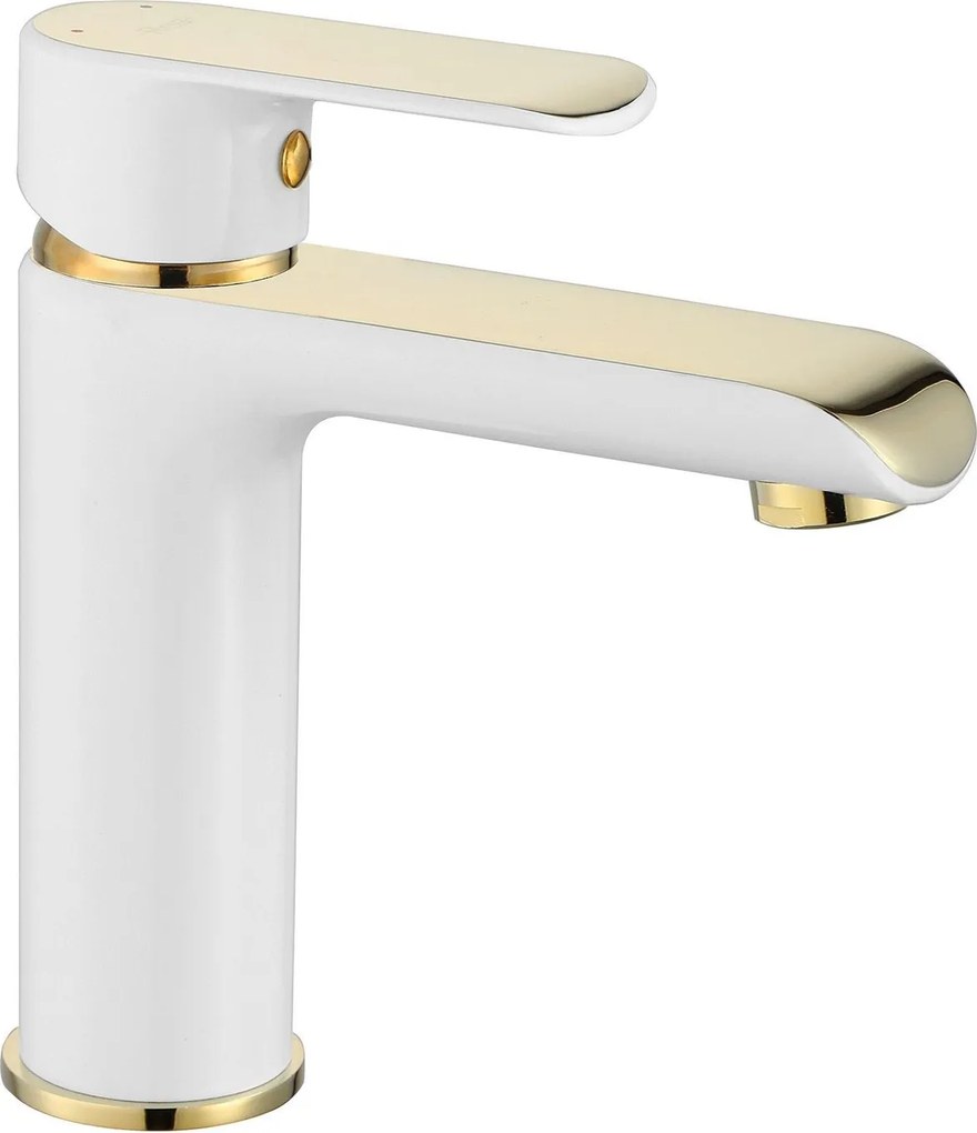Wastafelkraan Rea Bloom White/Gold Low