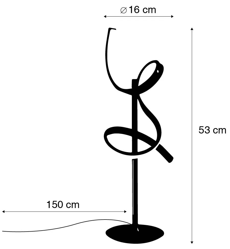 Design tafellamp messing incl. LED en dimmer - Krisscross Design Binnenverlichting Lamp