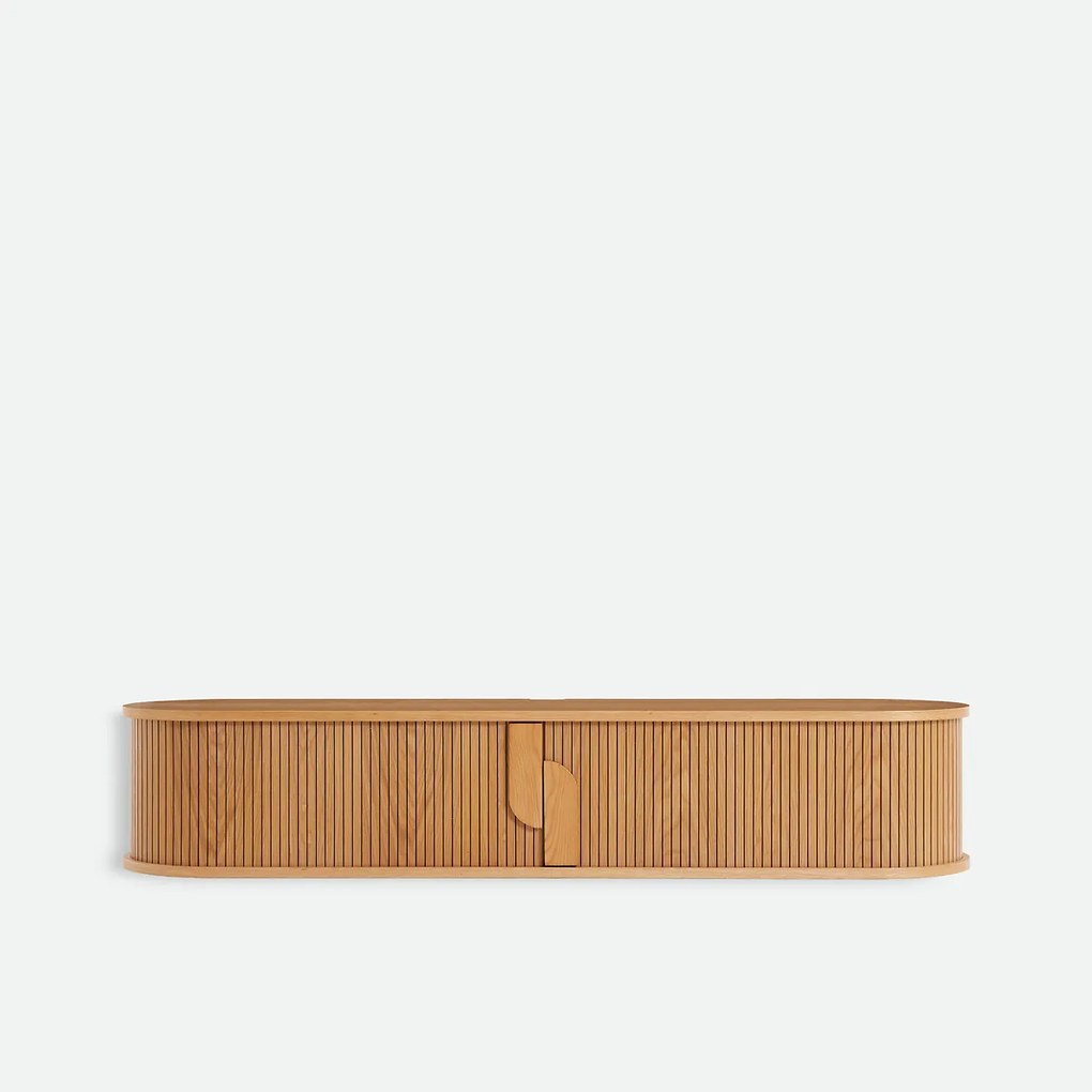 TV-meubel om te hangen, van eikenfineer, 2 schuifdeuren, B 160 cm, MARCELINO