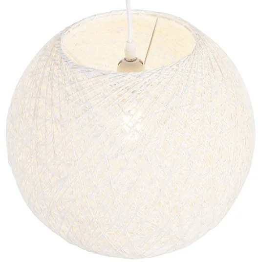 Landelijke hanglamp wit bol 35cm - Corda