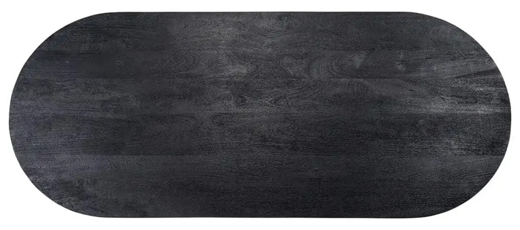 Richmond Interiors Hudson Ovale Eettafel Zwart Hout 200 Cm - 200 X 100cm.