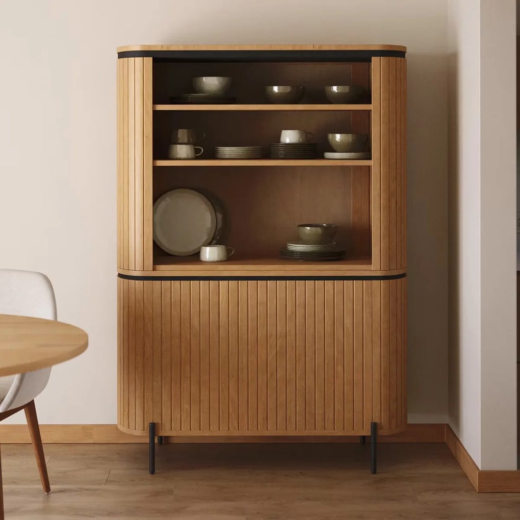 Kave Home Licia Half Open Buffetkast Met Latjes - 120x45x170cm.