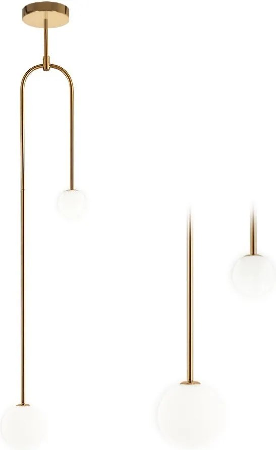 Plafondlamp hangende gouden glazen bollen APP964-2CP