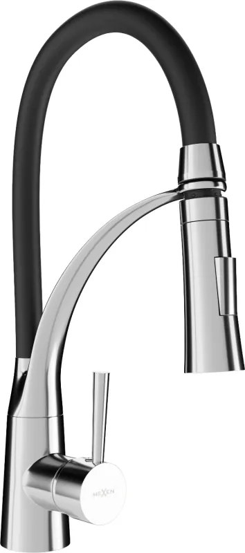 Mexen Aster keukenkraan, chroom/zwart - 73450-07