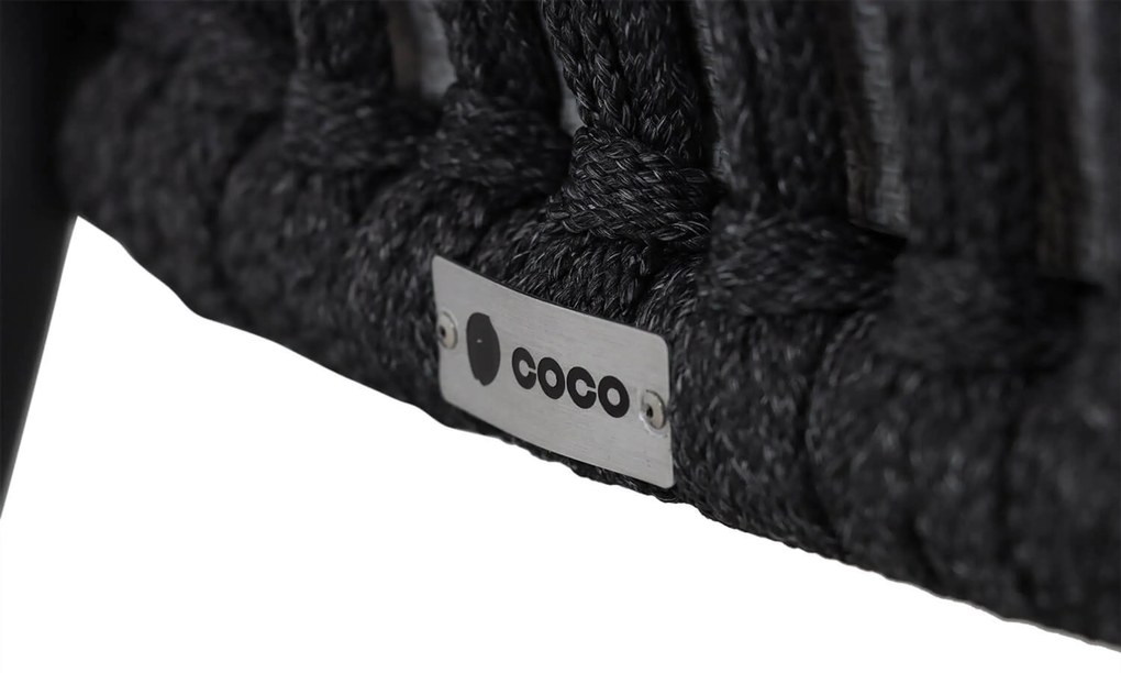 Tuinset Ronde Tuintafel 2 personen 70 cm Aluminium/rope Grijs Coco Puerto/Como