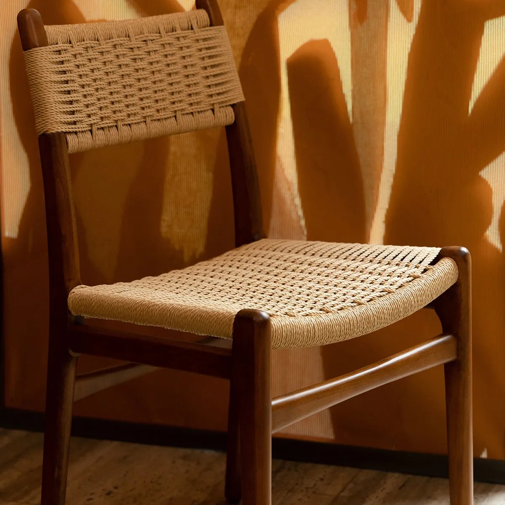 Dutchbone Cecile Houten Frame Stoel Walnut