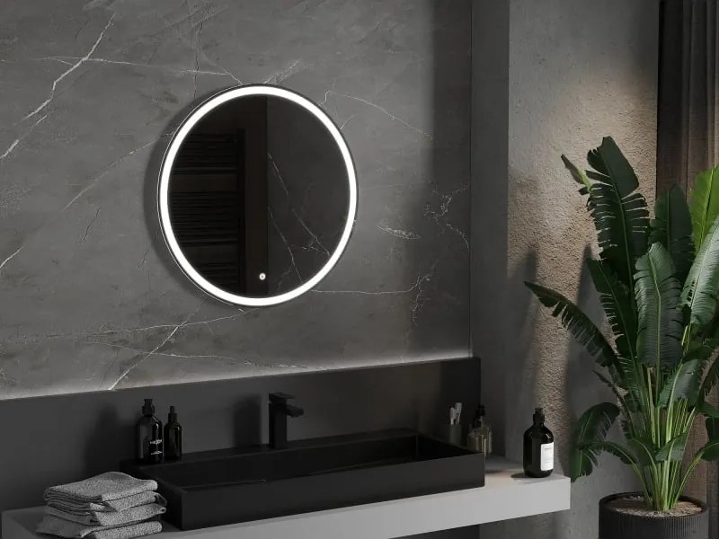 Mexen Gobi ledverlicht badkamer spiegel, rond 70 cm, LED 6000K, anti-condens - 9801-070-070-611-00