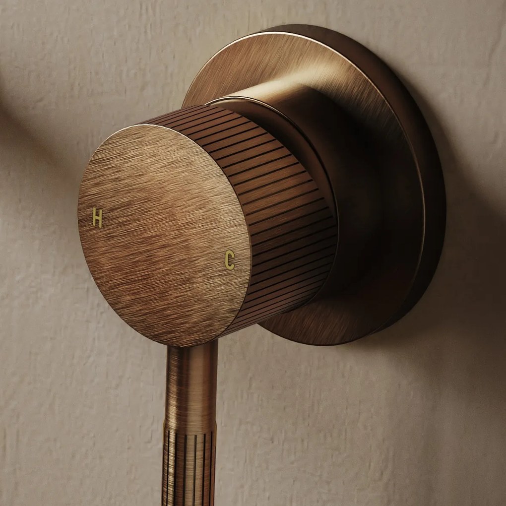 Saniclear Antique Stripes inbouw wastafelkraan verouderd messing