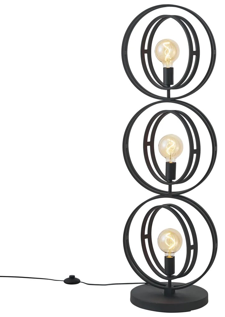Moderne vloerlamp zwart 3-lichts - Indu