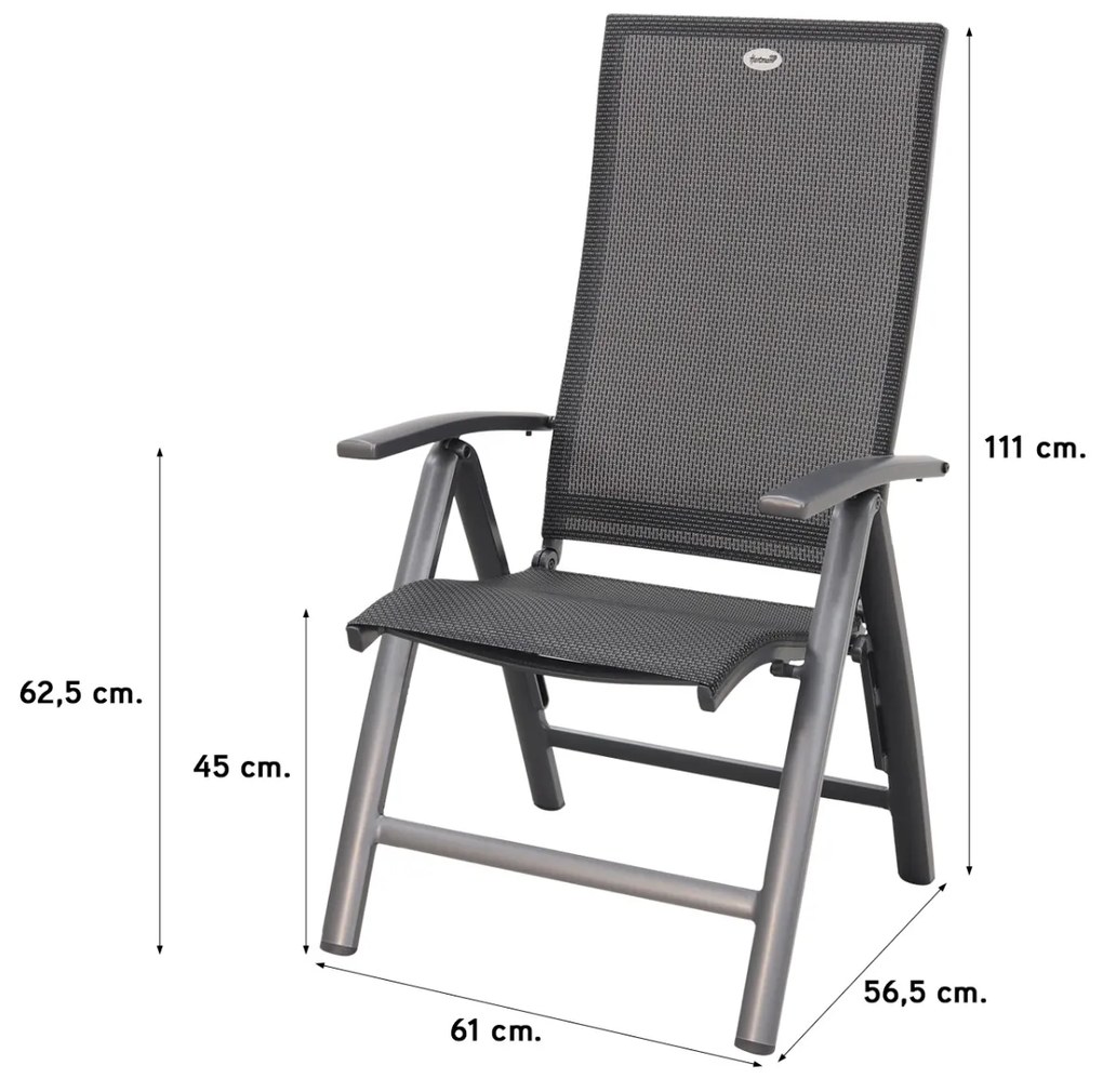 Hartman Valentino/President 160 cm. verstelbare tuinset - 5-delig