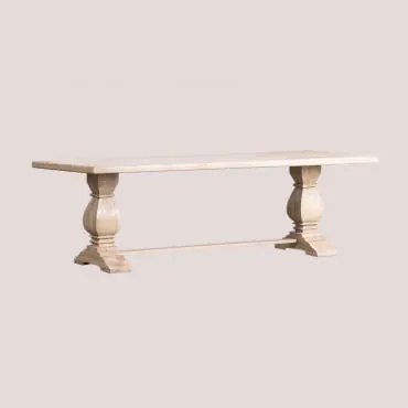 Rectangulaire Eettafel 220x100 Cm Van Mangohout Sanzia Licht Mangohout - Sklum