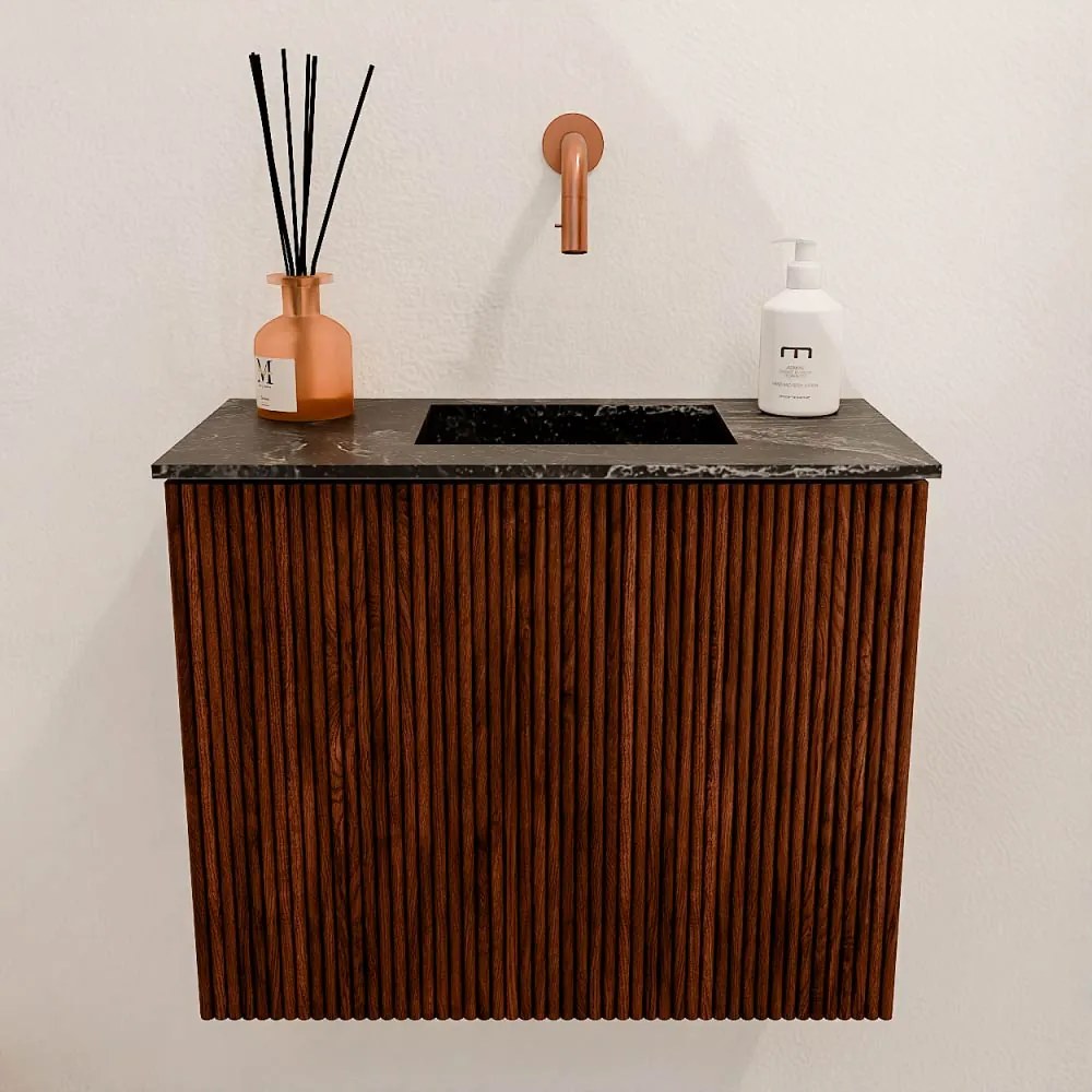 Mondiaz Joya DLux 50cm toiletmeubel ruby met wastafel faye rechts zonder kraangat lava