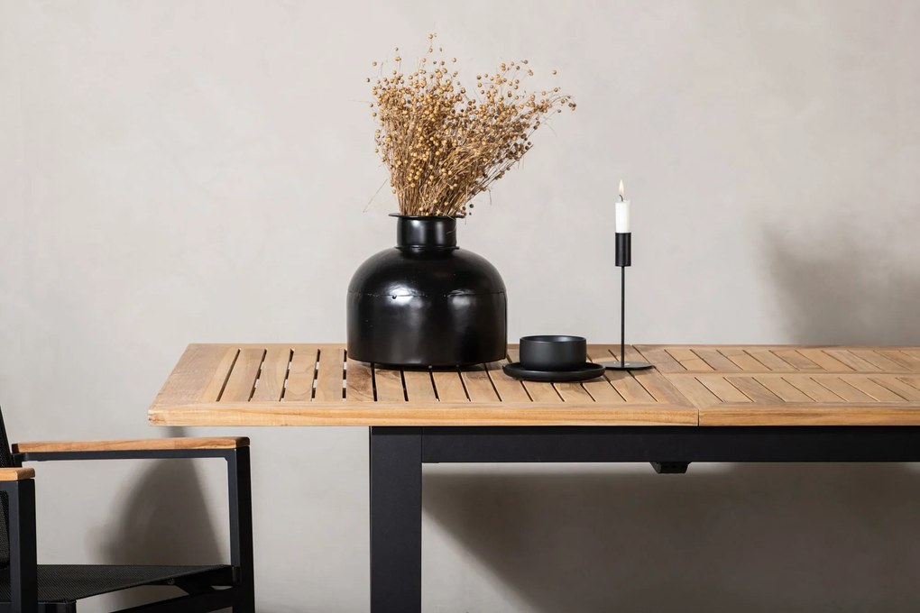 The Outsider Uitschuifbare Tuintafel - Ruben - 150-210cm - Teak - Zwart - The Outsider