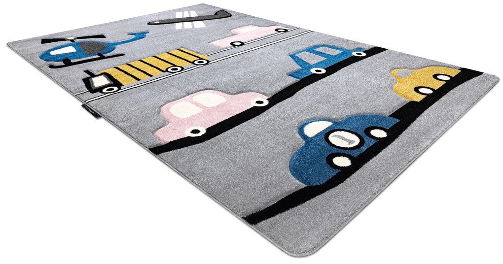 Tapijt PETIT TOYS SPEELGOED AUTO'S WAGEN grijskleuring