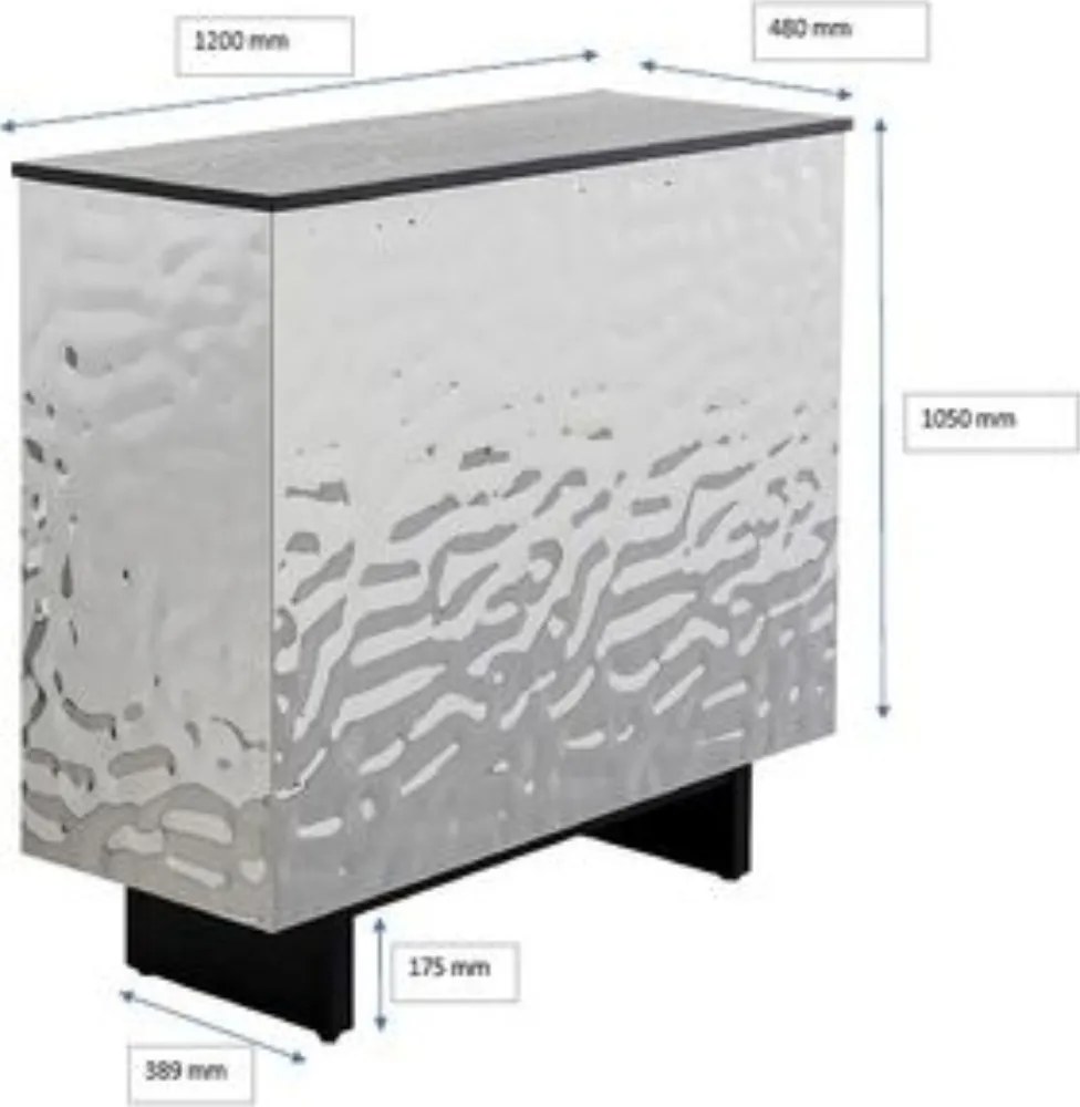 Kare Design Caldera Chroom Design Thuisbar - 120x48x105cm.