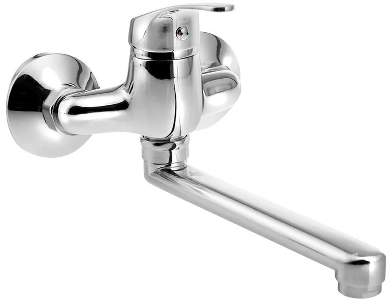 Aqualine 35 wastafelkraan met rechte uitloop 22cm hartafstand 10cm chroom