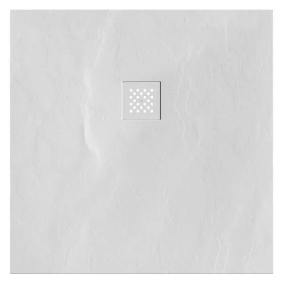 Brauer Asteroid douchevloer 90x90cm mineraalmarmer wit mat