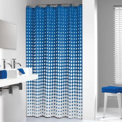 Douchegordijn Textiel Sealskin Speckles Polyester Blauw 180x200cm