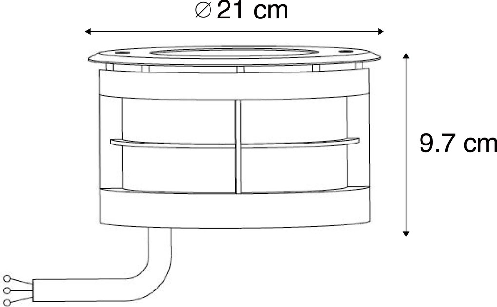Moderne grondspot staal incl. LED 20W - Bridge