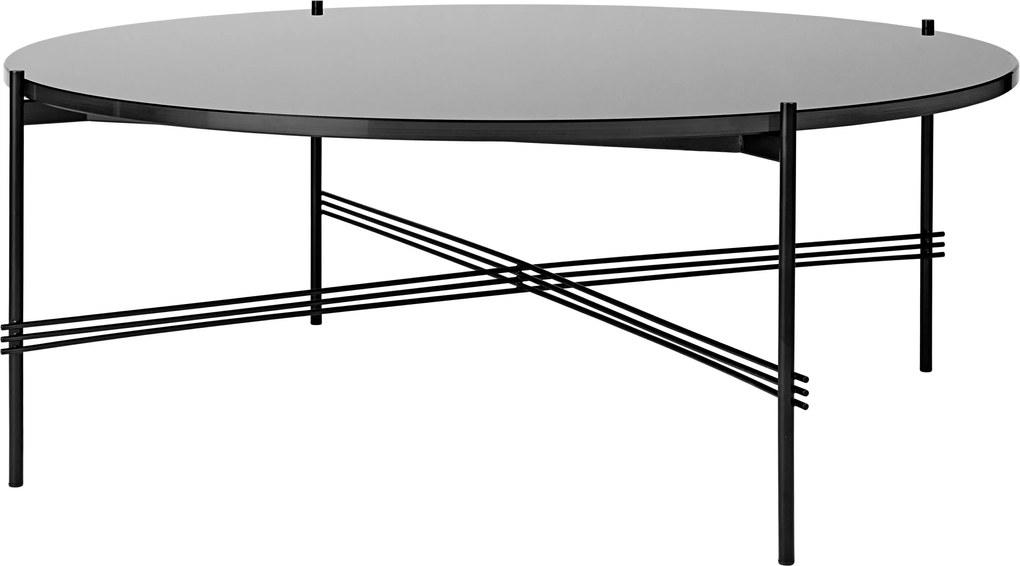 Gubi TS Table Glass salontafel 105cm zwart onderstel grafietzwart