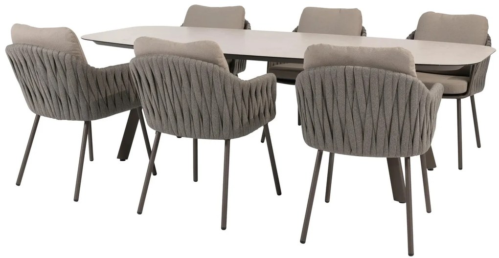 Taste by 4 Seasons Cannes tuinset terre met Manolo tafel 240 cm    bruin weerbestendig