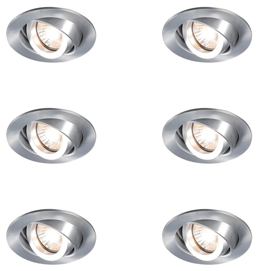 Set van 6 Moderne inbouwspot kantelbaar - Club GU10 Binnenverlichting Lamp