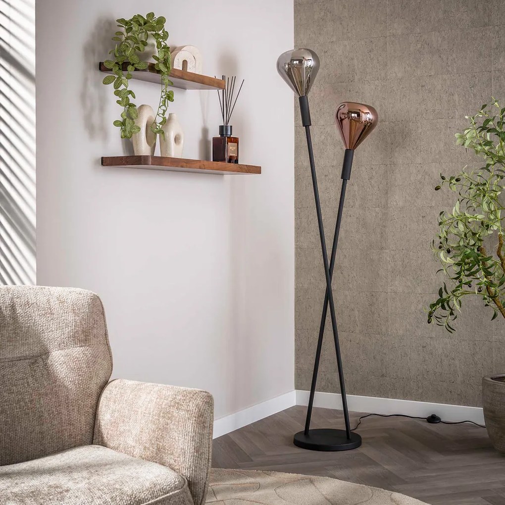 Metale Vloerlamp Met Druppelglas