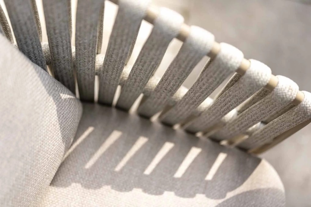 Taste by 4 Seasons Eva tuinset latte met Minerva tafel met Robusto teakhouten blad 280 cm SALE Tuinset beige weerbestendig