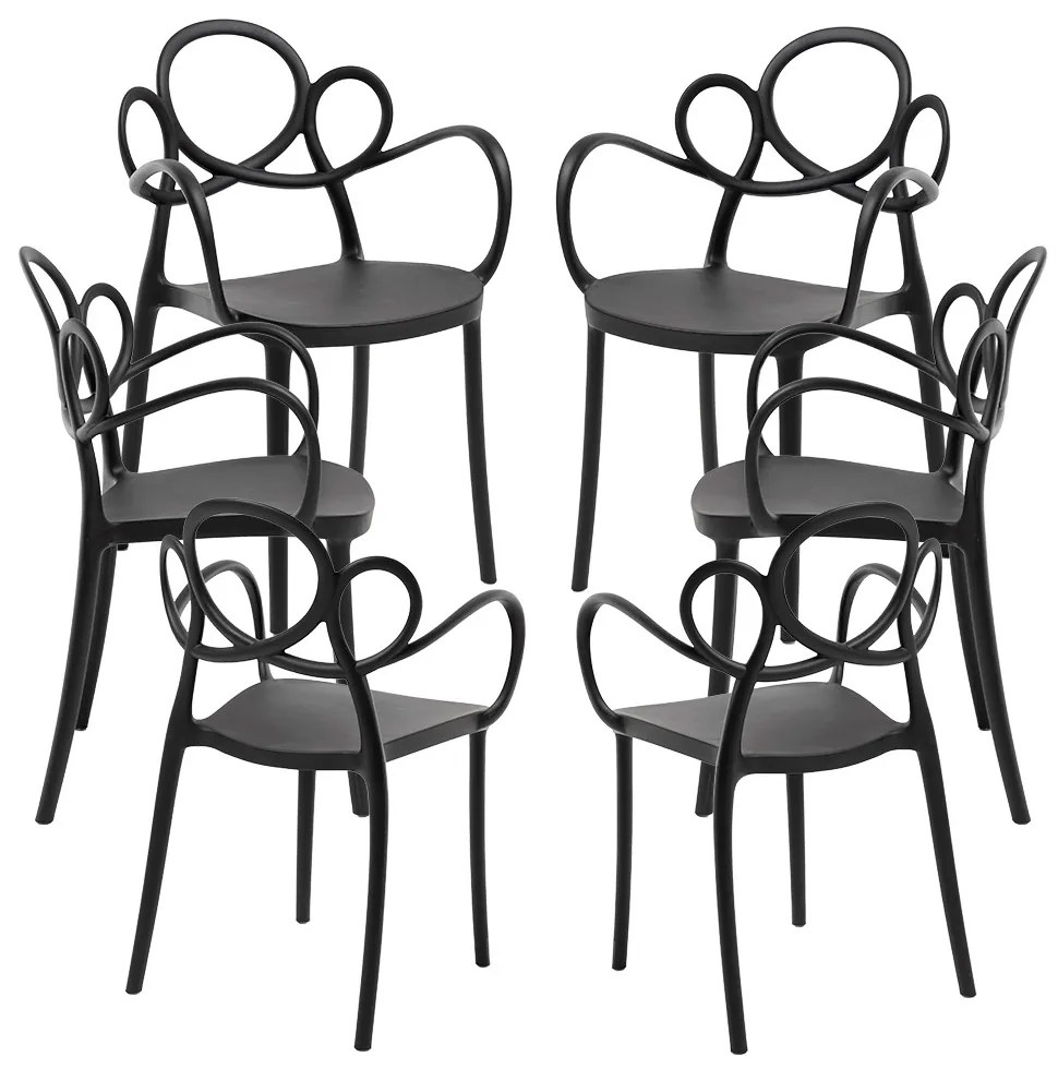 Pack 6 Sky Stoel met Armleuningen