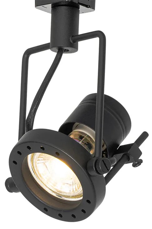 Modern railsysteem met 3 Spot / Opbouwspot / Plafondspots zwart 1-fase - Iconic Suplux Industriele / Industrie / Industrial, Modern GU10 Binnenverlichting Lamp